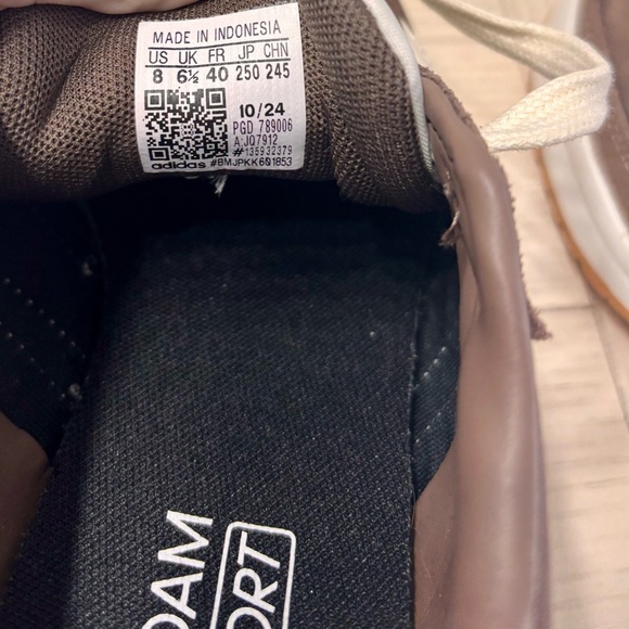 Adidas Women's Chocolate Brown and Cream Sneakers - Picture 6 of 6